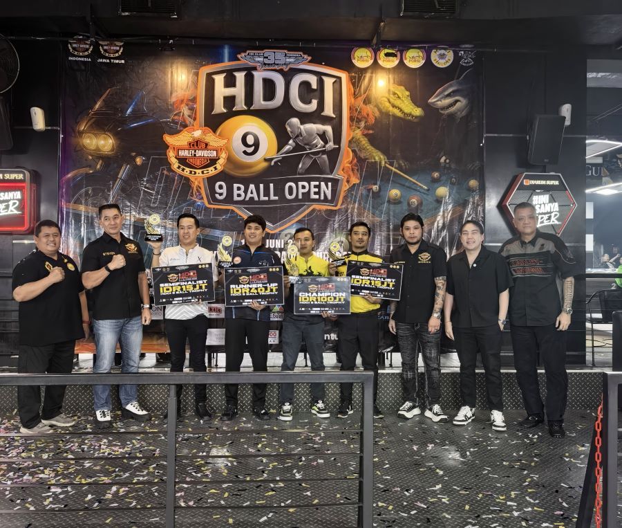 Rangkaian Anniversary HDCI Ke-35, Pebiliar Padang Juara 9 Ball Open 2025