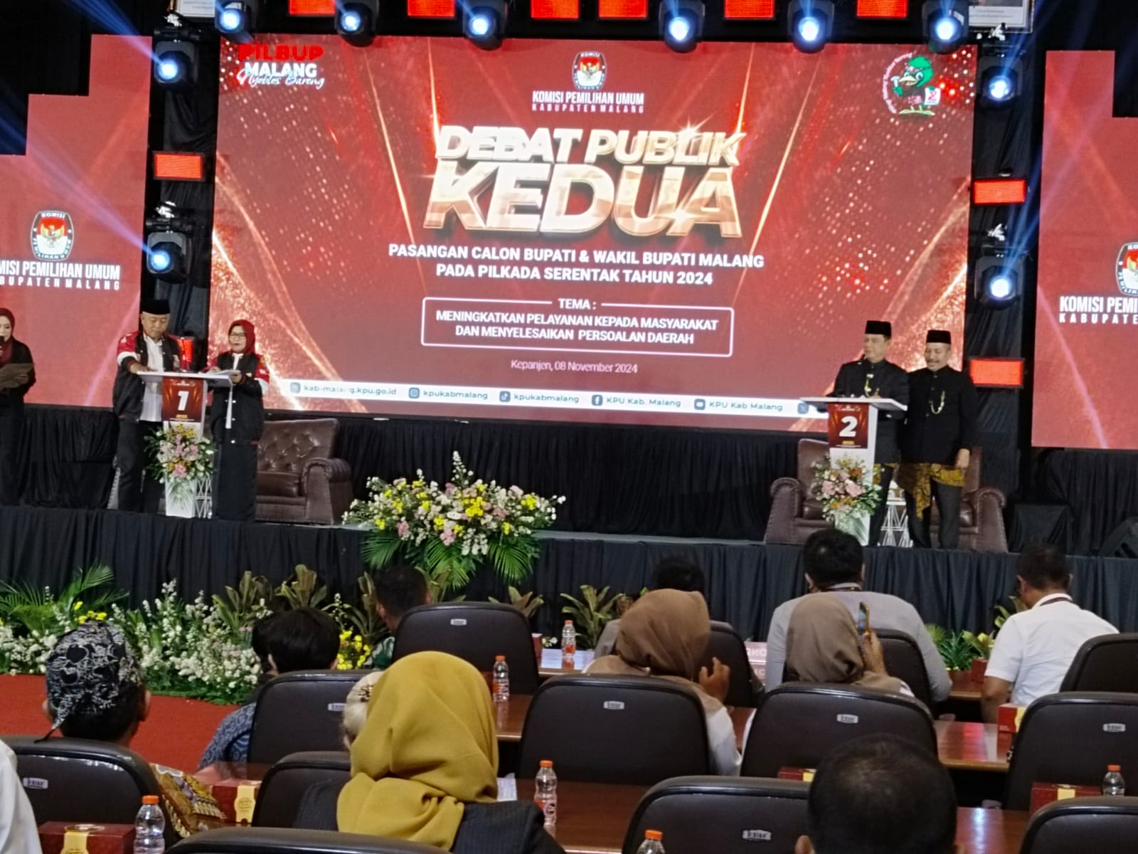 Debat Publik Pilbup Malang 2024, Paslon Saling Serang dan Adu Visi Misi