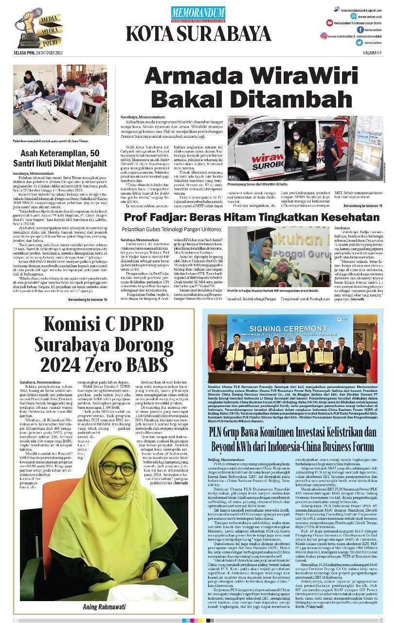 Halaman Metropolis Koran Memorandum Edisi 24 Oktober 2023