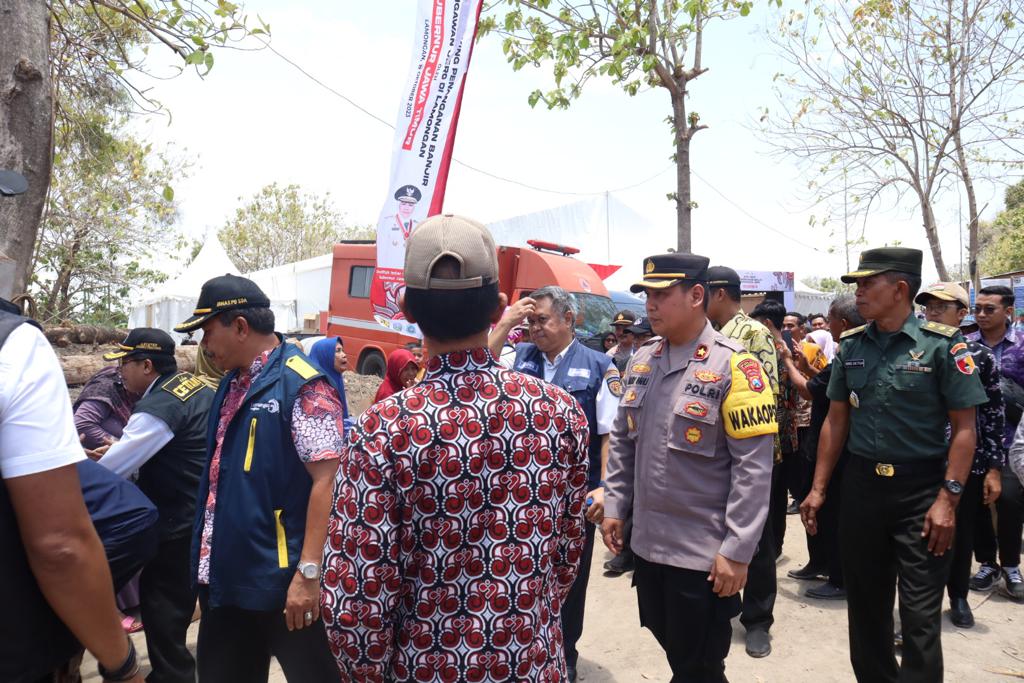 Wakapolres Lamongan Hadiri Site Visit Penanganan Banjir Bengawan Jero