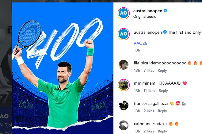 Djokovic Tembus 400 Kemenangan Grand Slam, Raja Australian Open Tak Terbendung