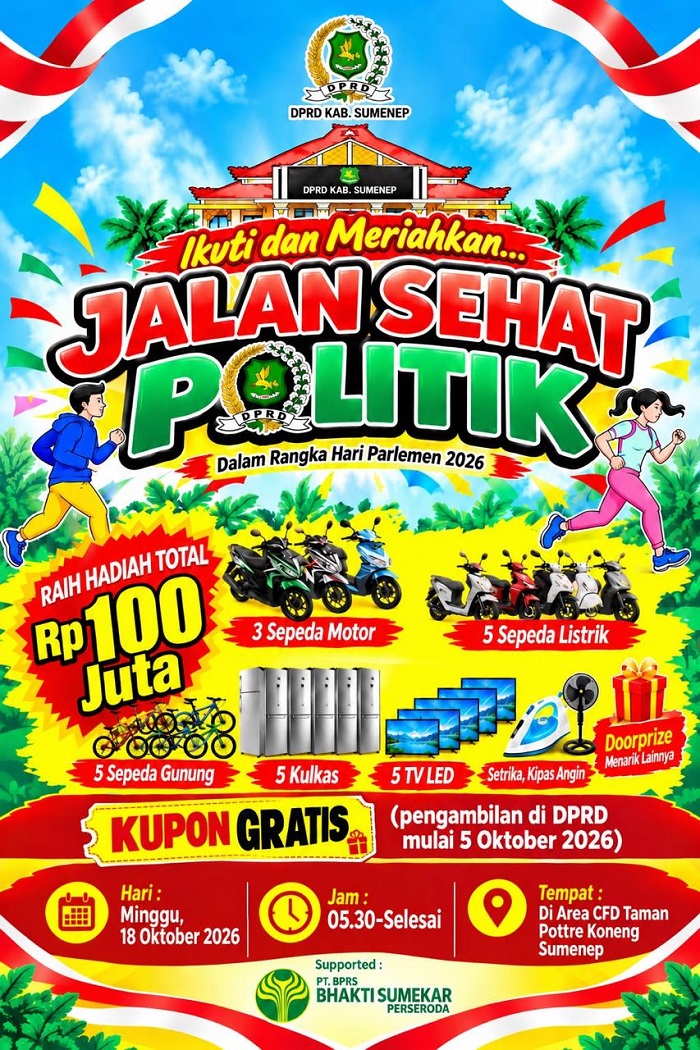 Hari Parlemen 2026, DPRD Sumenep Gelar Jalan Sehat Berhadiah Rp100 Juta
