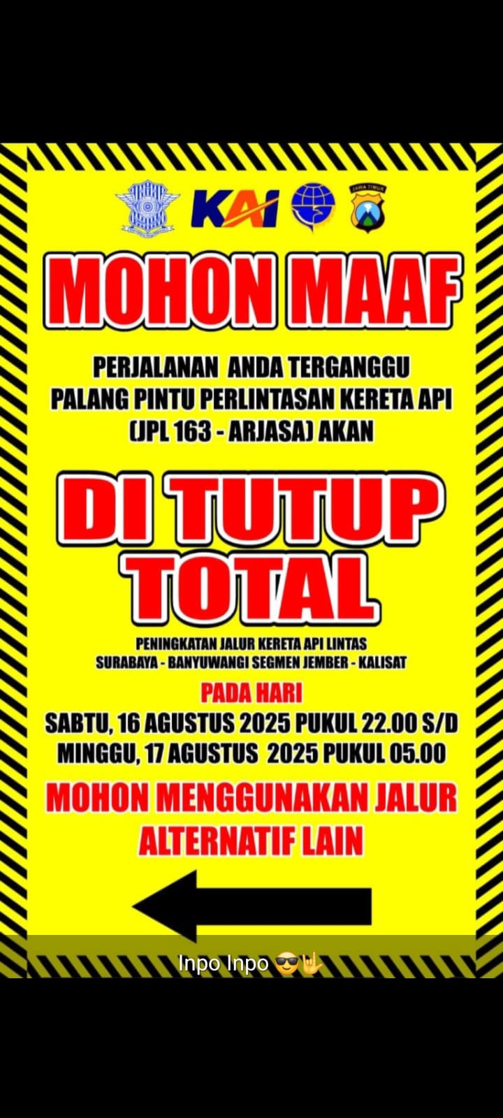Penutupan JPL 163 Arjasa Ditunda, PT KAI Daop 9 Jember Lakukan Evaluasi dan Pastikan Sosialisasi Lebih Matang