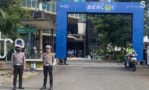 Polsek Sukomanunggal Amankan Jalur Sepeda Bersama di Bukit Darmo