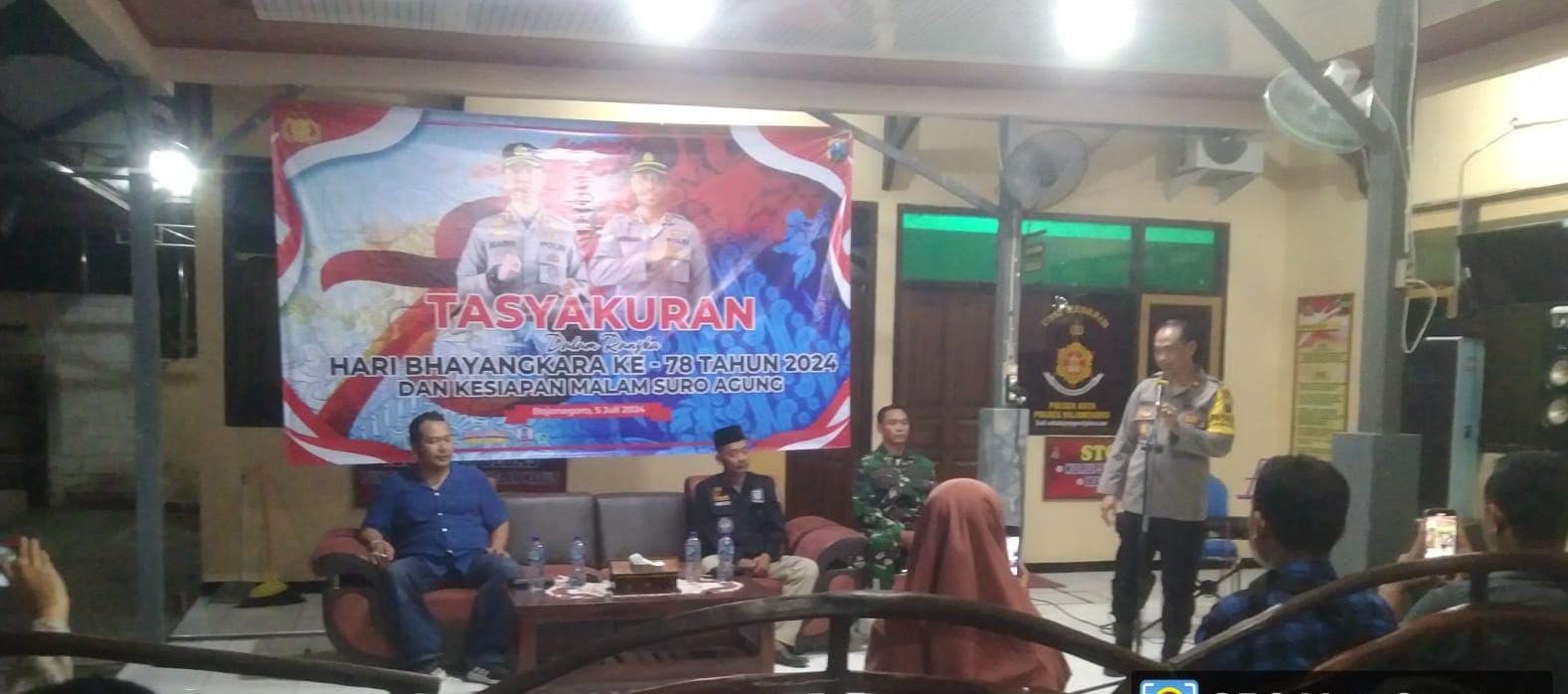 Polsek Bojonegoro Kota Tasyakuran HUT Bhayangkara ke-78 dan Bulan Suro Agung 