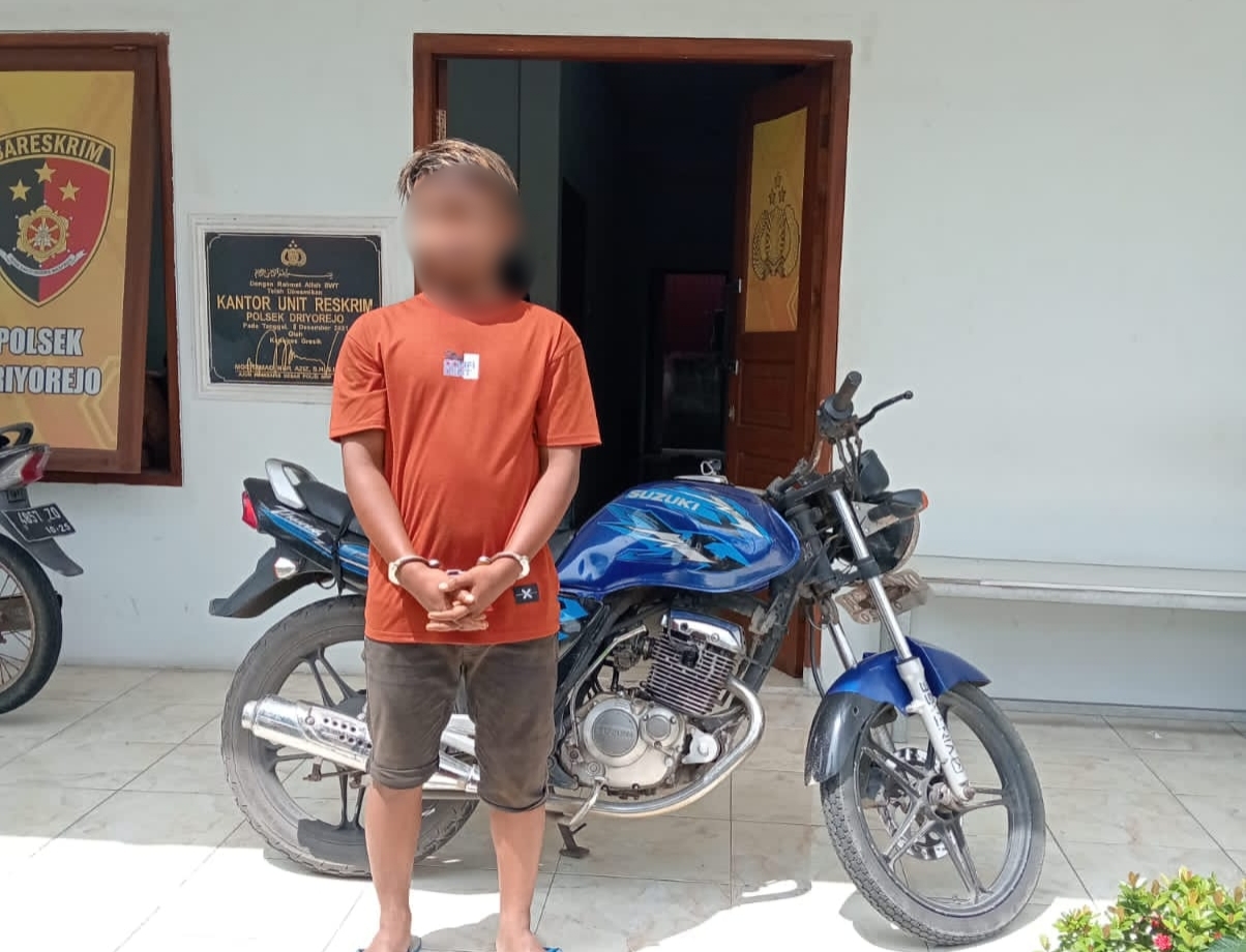 Polsek Driyorejo Amankan Maling Motor yang Beraksi di Toko Madura