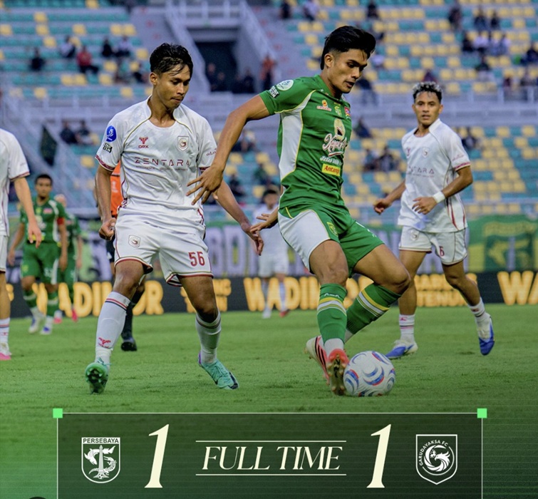 Persebaya Ditahan Imbang Garudayaksa FC 1-1 di Stadion GBT