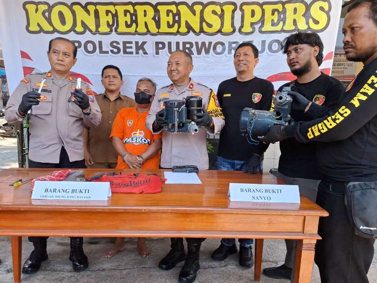Polsek Purworejo Tangkap Spesialis Pencuri Pompa Air di Rumah Ibadah Pasuruan
