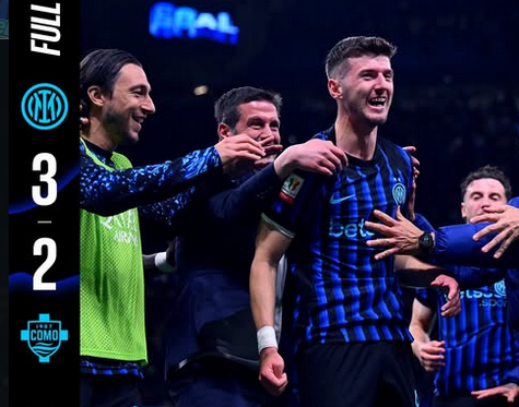 Inter Milan Comeback Dramatis, Singkirkan Como 1907 dan Melaju ke Final Coppa Italia