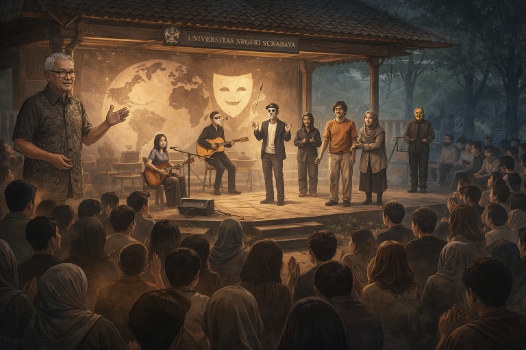 Sendratasik Unesa Rayakan Hari Teater Dunia 2026 Lewat Pertunjukan Sarat Pesan Sosial