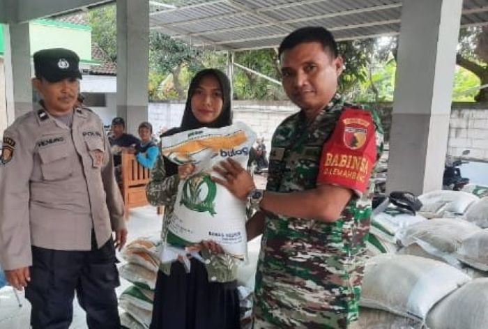 Babinsa Kodim Lamongan Monitoring dan Pendampingan Bantuan Pangan