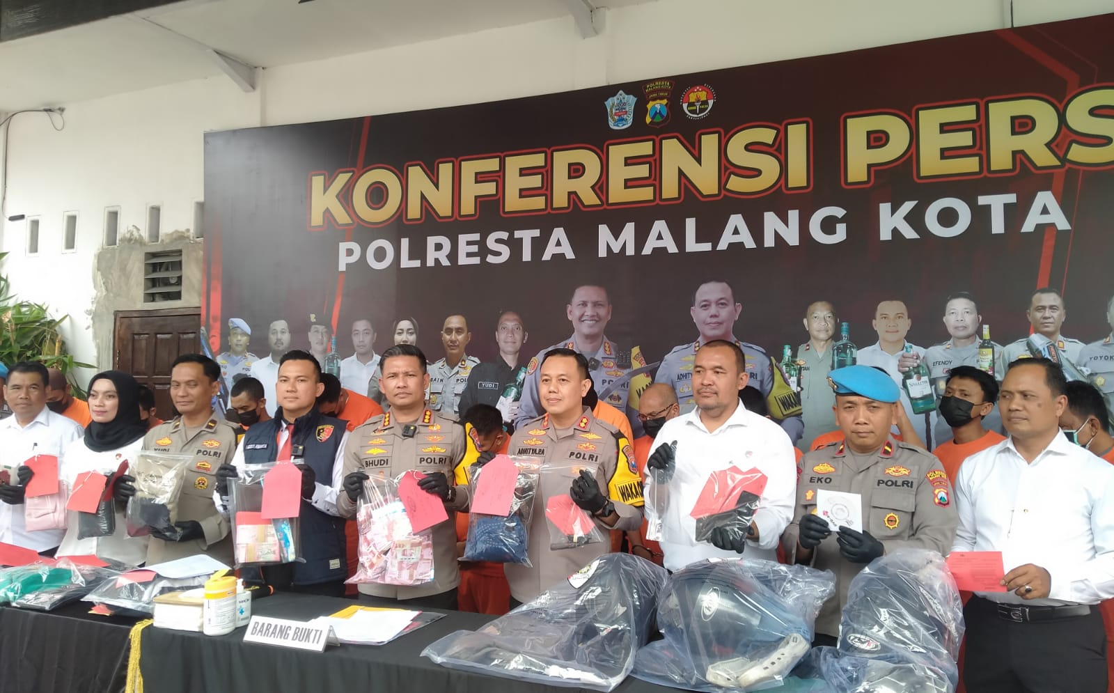 Polresta Malang Kota Gulung Puluhan Tersangka Beragam Kejahatan