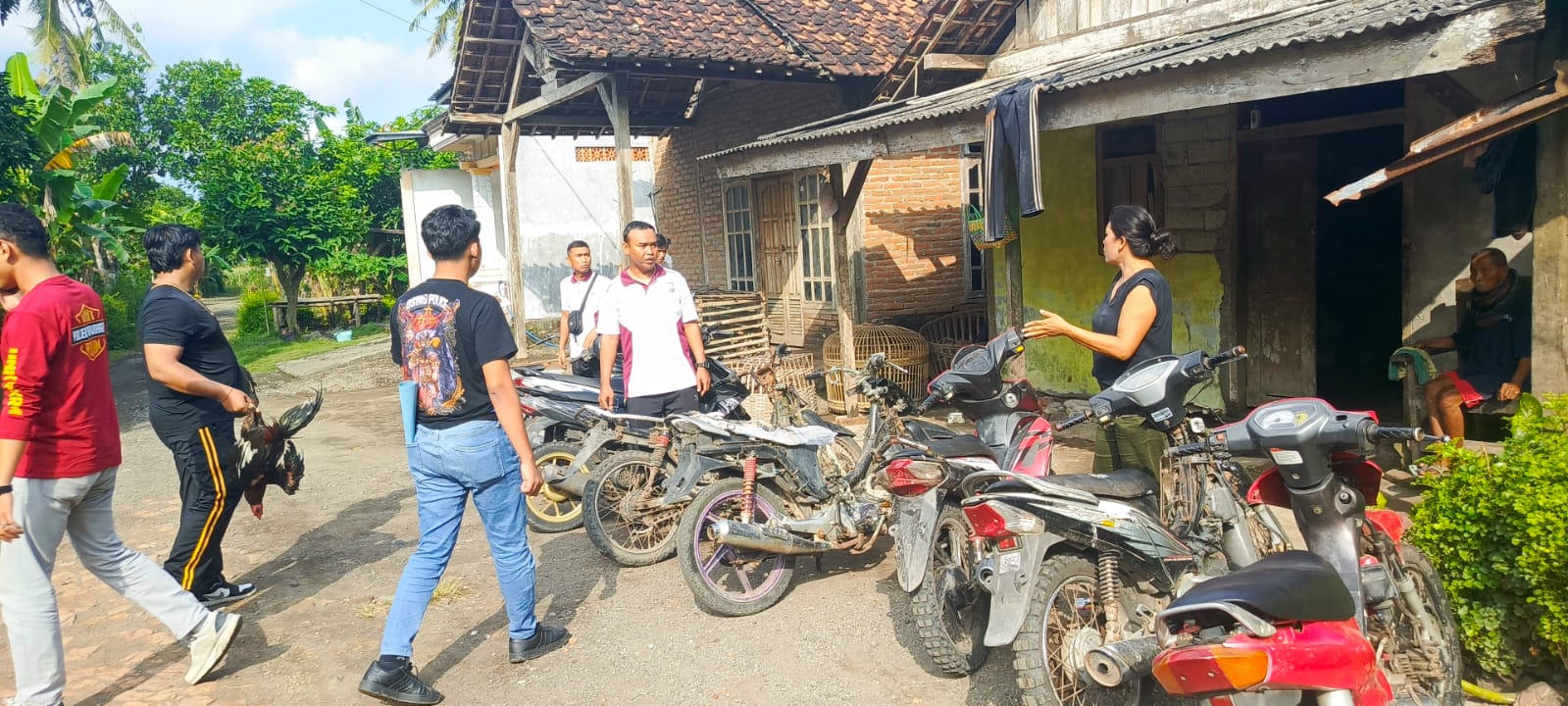 Polresta Banyuwangi Gerebek Arena Sabung Ayam di Sumberasri, 9 Unit Sepeda Motor Diamankan