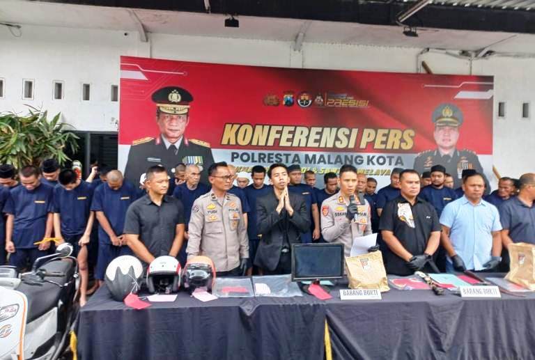 Operasi Sikat Semeru, Polresta Malang Kota Gulung 51 Tersangka Termasuk Pencuri Mobil