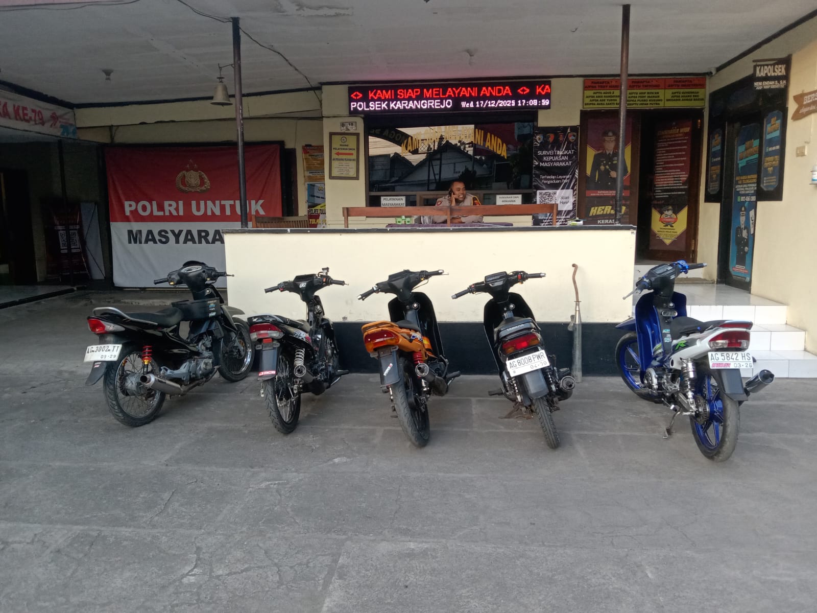 Polsek Karangrejo Bubarkan Balap Liar di Jalur Sukodono-Gedangan, 5 Motor Diamankan