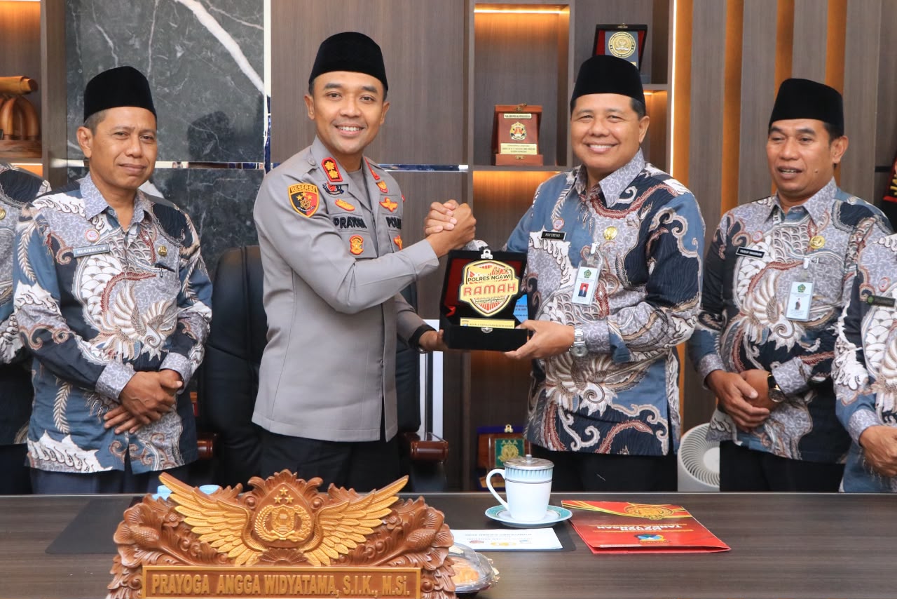 Perkuat Sinergitas dan Harmoni Antar Lembaga, Kapolres Terima Silaturahmi Kemenag Ngawi