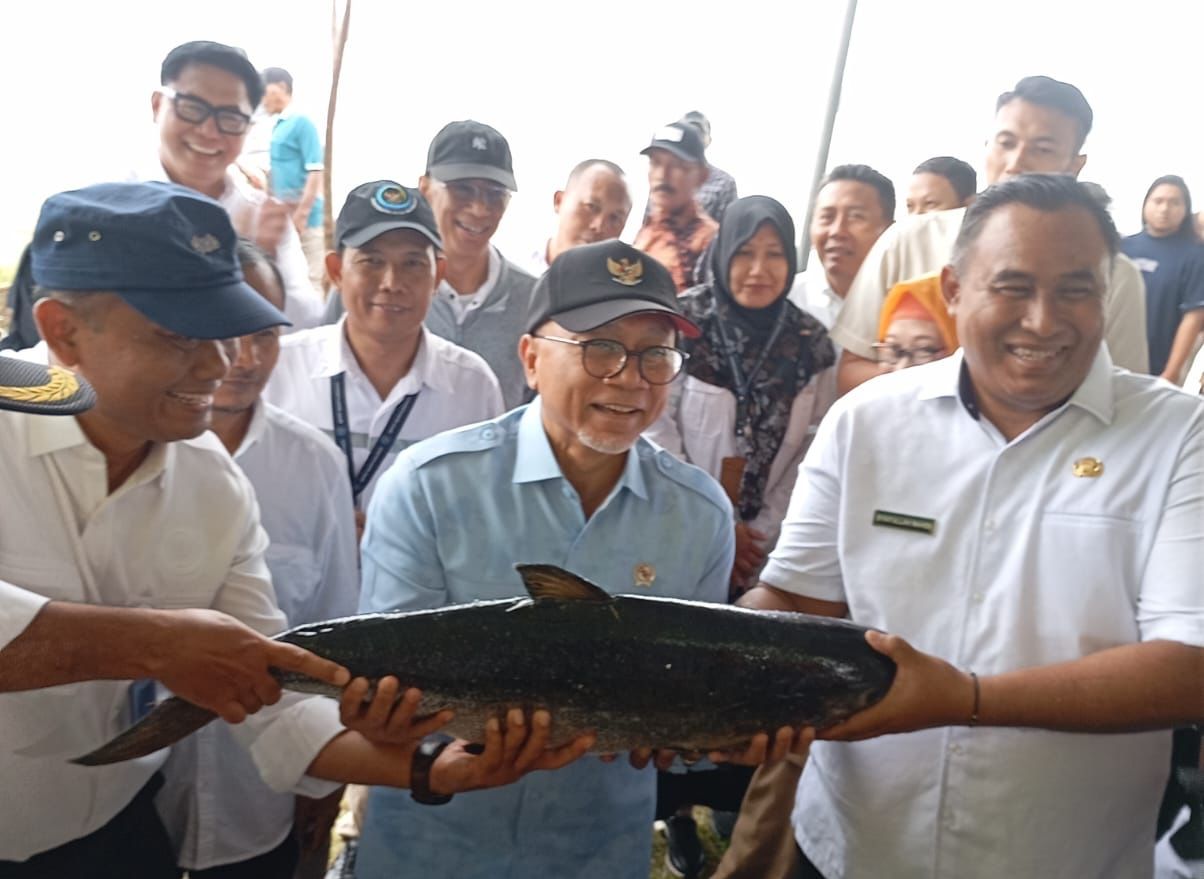 Pastikan Ketahanan Pangan di Gresik, Menko Zulhas Tinjau Kampung Bandeng Pangkahwetan