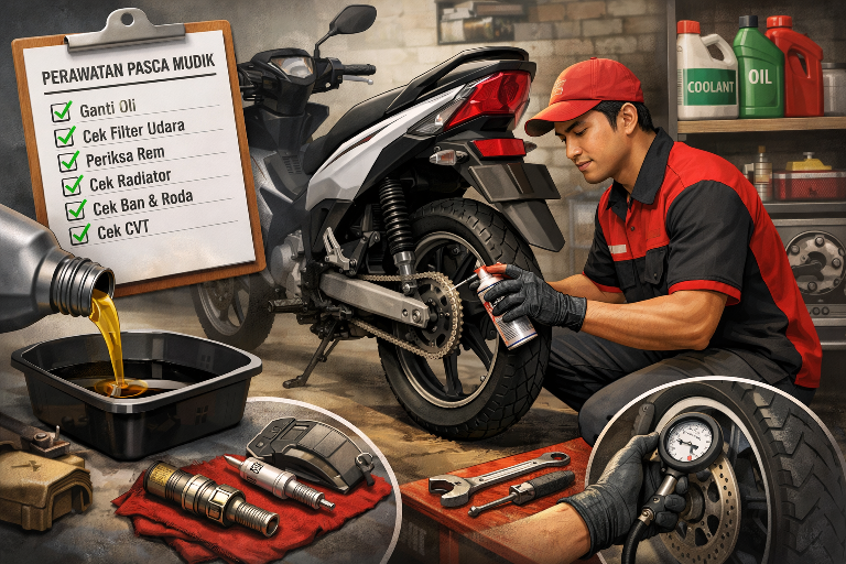 Perawatan Motor Pasca-Mudik di Surabaya, Ini Langkah yang Perlu Dilakukan