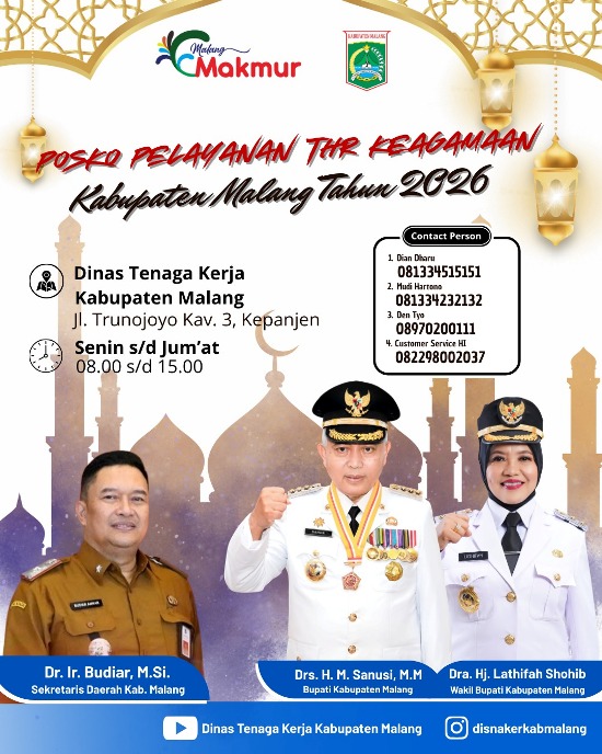 Disnaker Kabupaten Malang Dirikan Posko THR Keagamaan