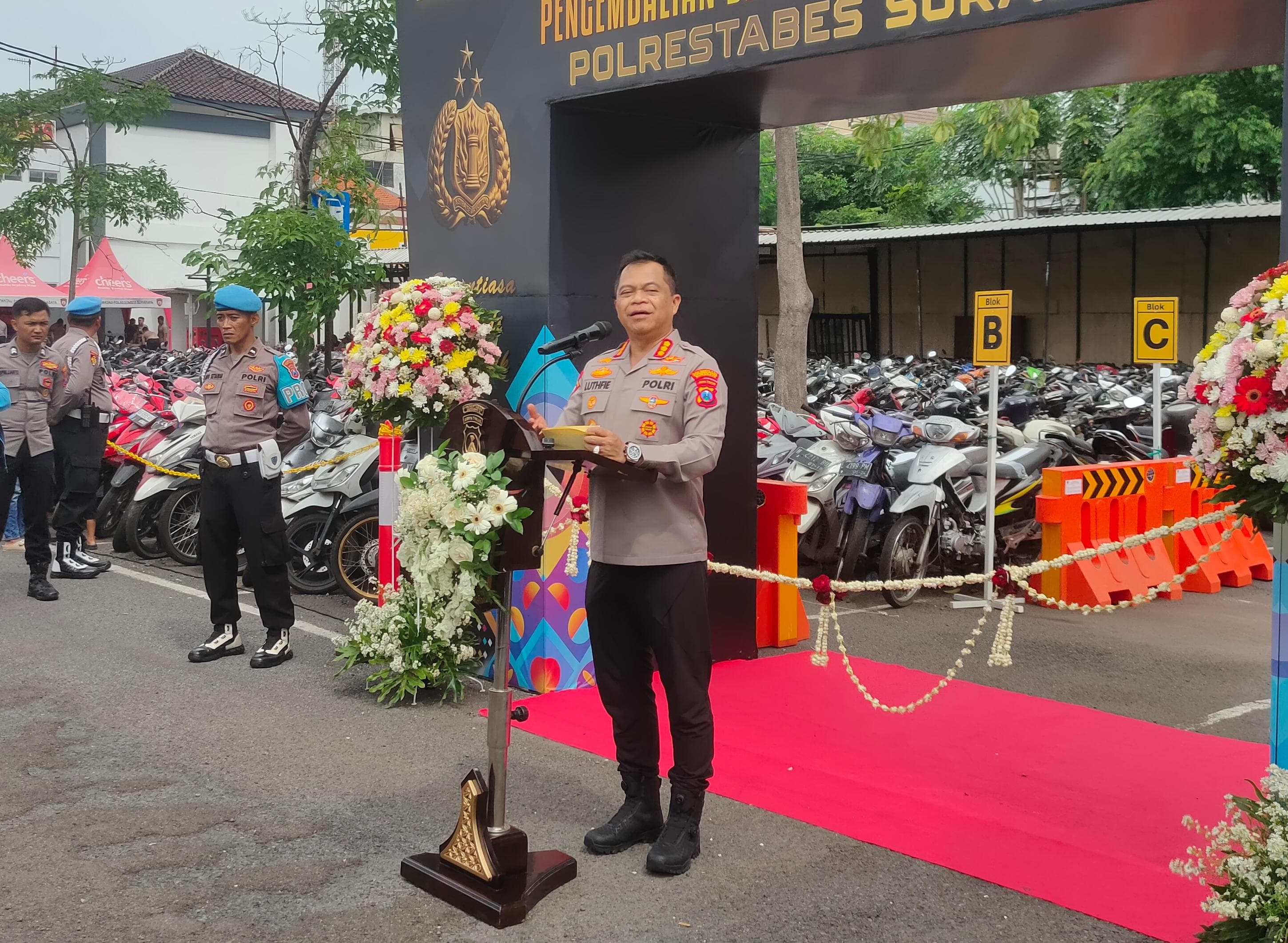 Bazar Ranmor Polrestabes Surabaya Hari Pertama, 1.050 Kendaraan Siap Dikembalikan ke Pemilik