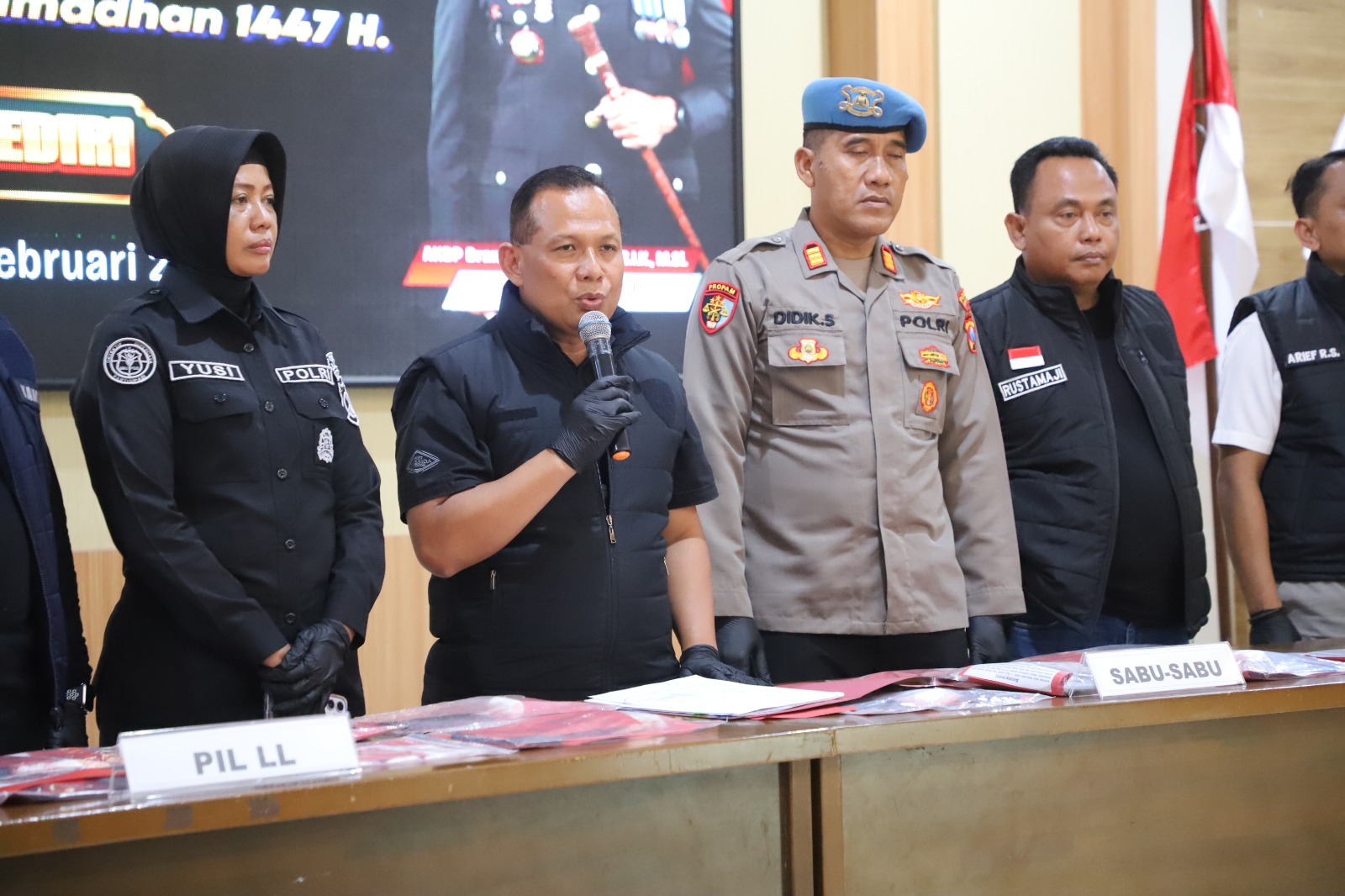 Jelang Ramadan, Polres Kediri Ungkap 22 Kasus Narkoba, 26 Tersangka Diamankan