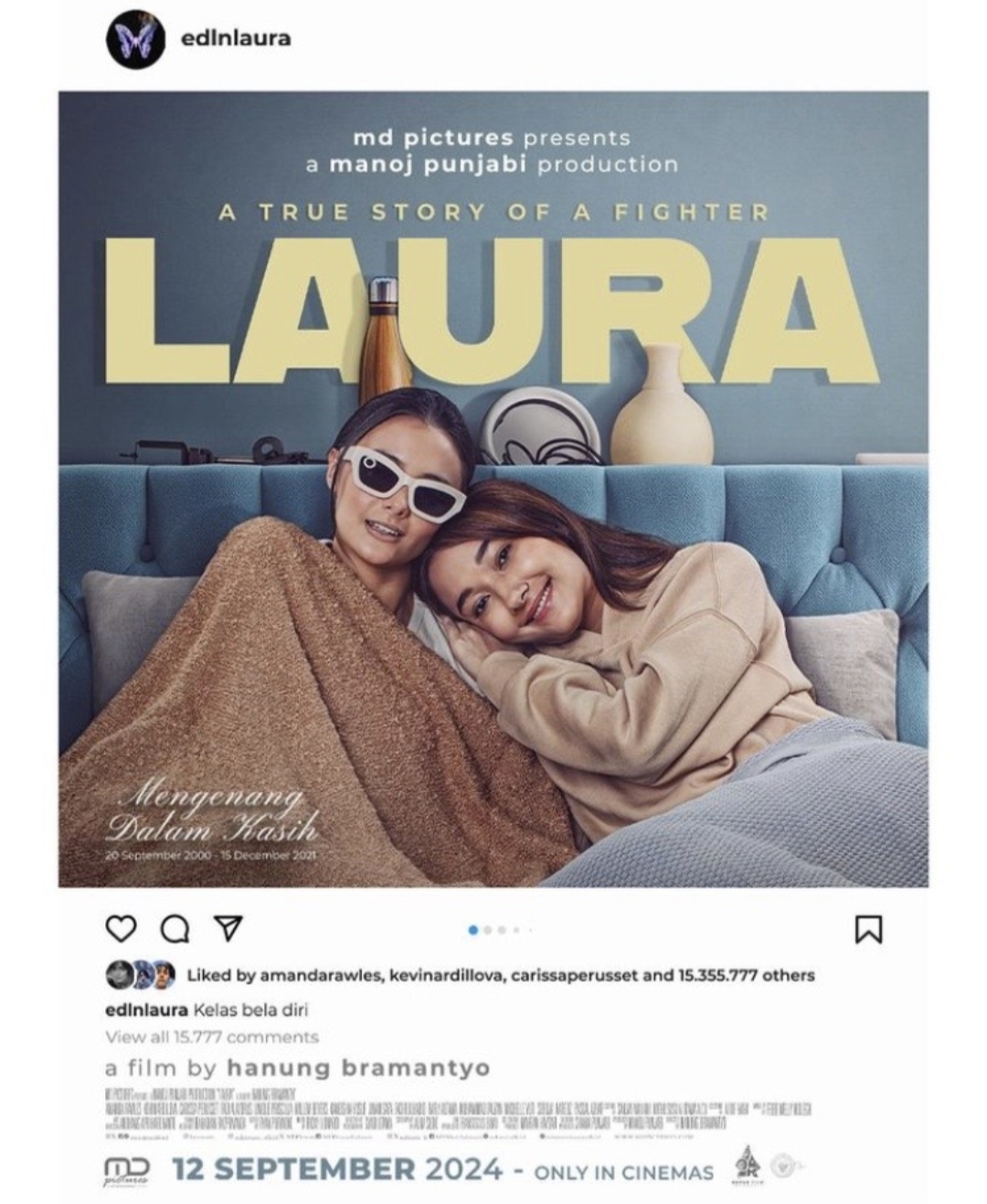 Mengenang Kisah Selebgram Edelenyi Laura, Film Berjudul LAURA Akan Tayang Pada 12 September 2024!