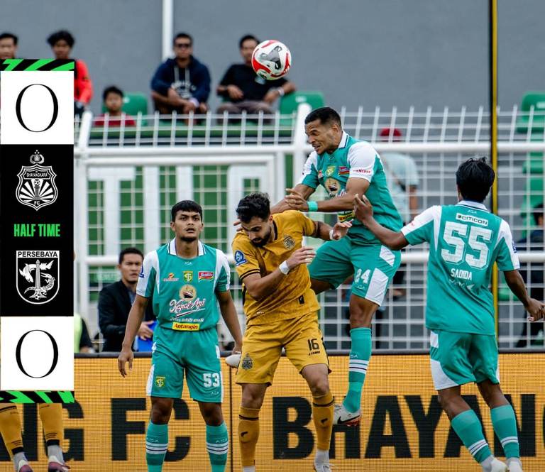 Peluang Terbuang, Bhayangkara FC vs Persebaya Tahan Skor 0-0 di Babak Pertama