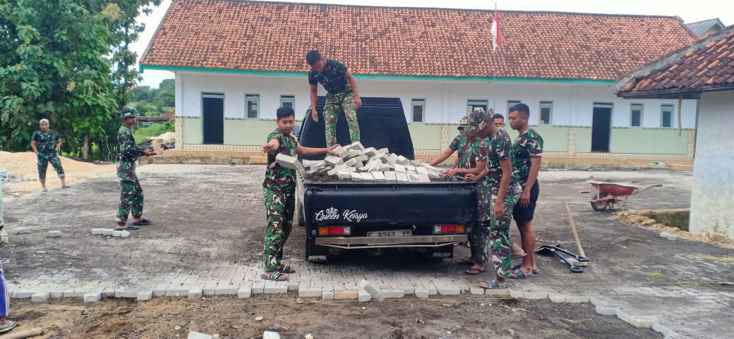 TMMD 127 Genjot Paving Ponpes di Sumenep, Progres Tembus 65 Persen