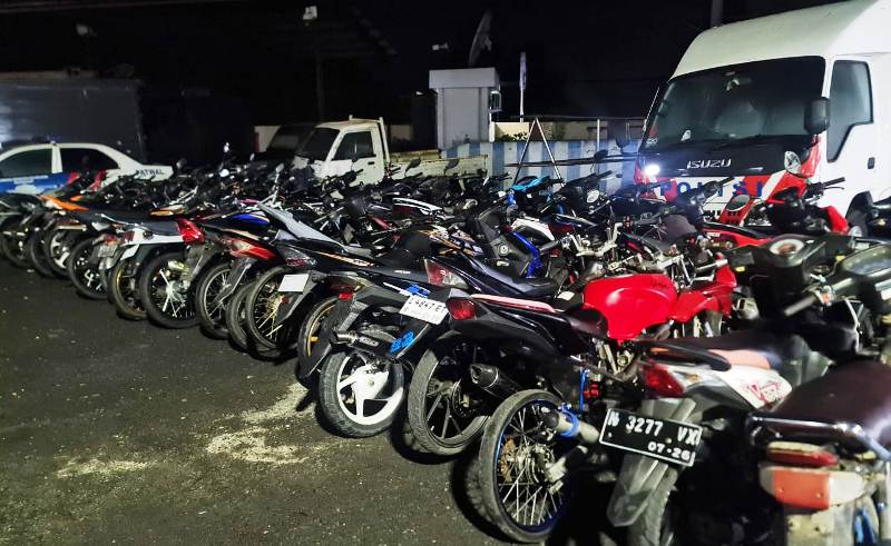 Polres Bangkalan Obrak Balap Liar, 43 Pelaku dan 38 Motor Digaruk