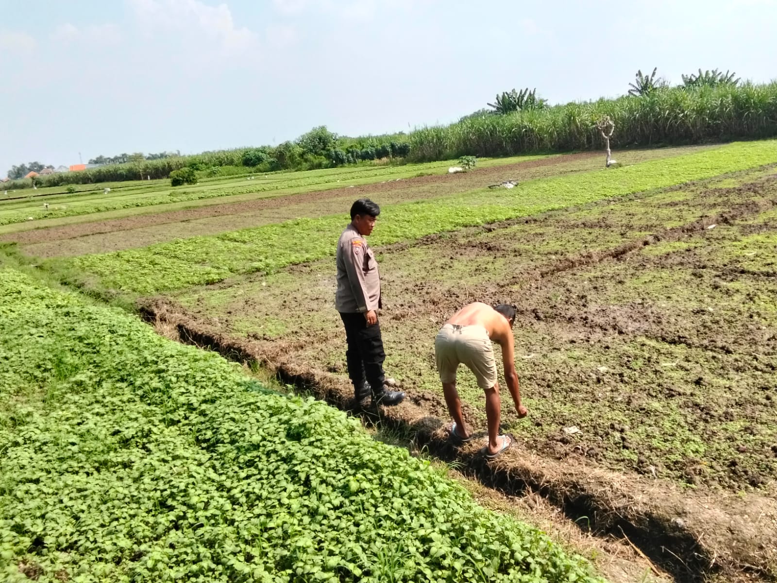 Kanit Binmas Patroli Sambang Petani Jati Alun Alun Prambon