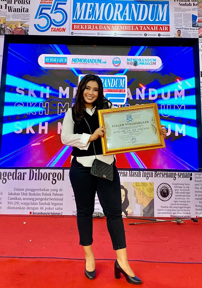 Anis Tiana Pottag: Raih Best Partner in Legal Article Contributor di Ulang Tahun ke-55 Memorandum