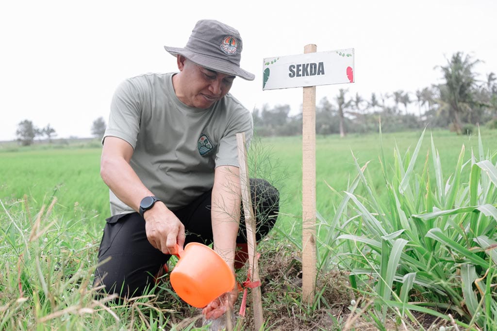 Cegah Abrasi, 100 Cemara Laut dan 100 Sukun Ditanam di Pantai Watu Pecak 