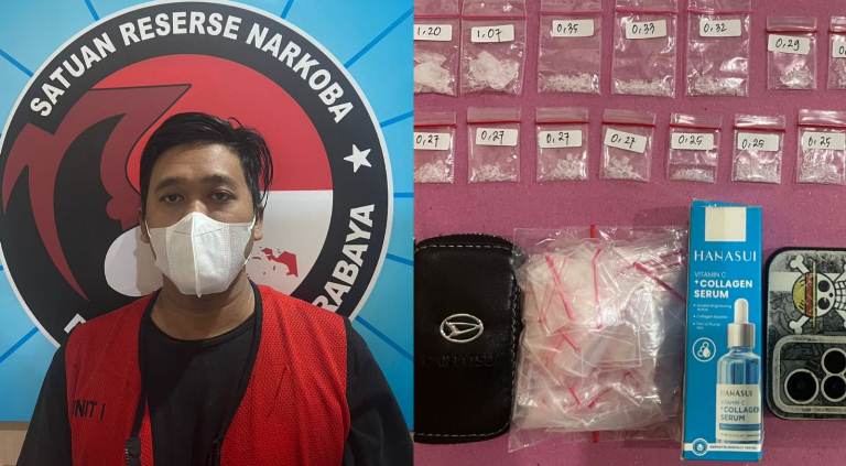 Sembunyikan Sabu di Dompet Kunci Mobil dan Kotak Kosmetik, Pengedar Asal Jambangan Diringkus Polisi