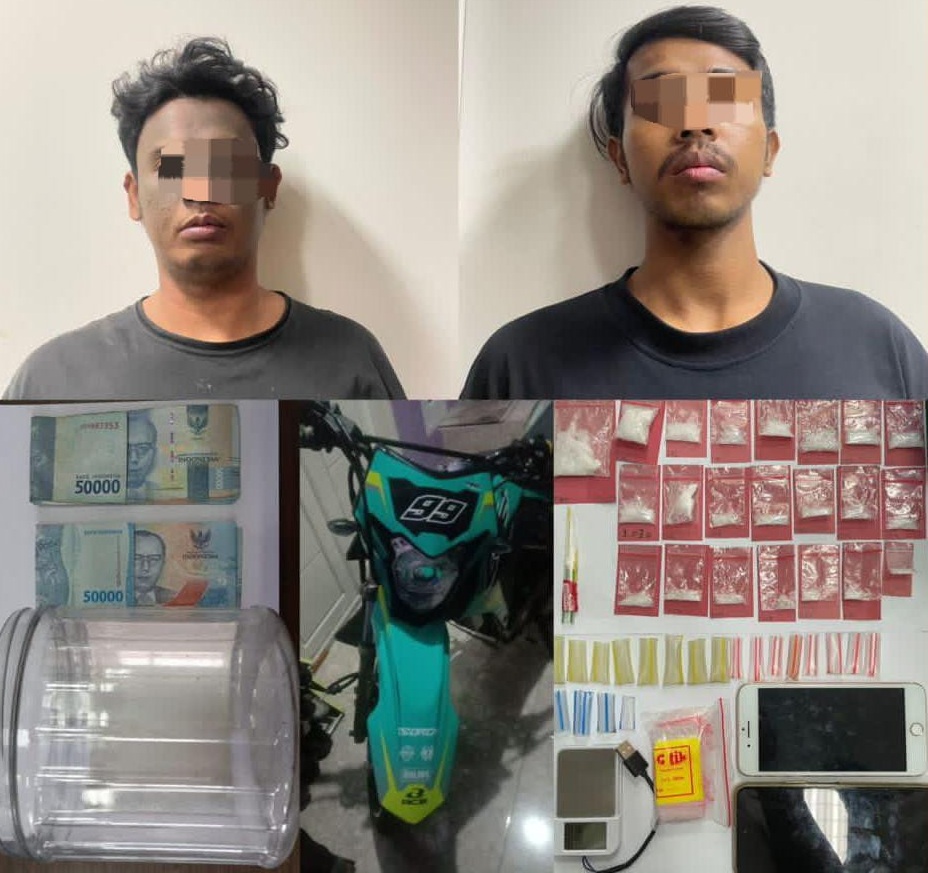 Satreskoba Polres Gresik Bekuk Dua Pemuda Sidoarjo Simpan 19 Gram Sabu   