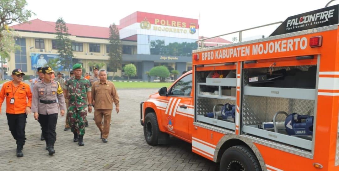 Masuk Musim Hujan, Polres Mojokerto Gelar Apel Penanggulangan Bencana Hidrometeorologi