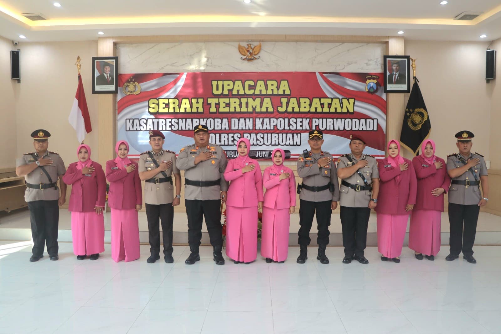 Polres Pasuruan Sertijab Empat Pejabat, Kapolres Tegaskan Situasi Aman Terkendali