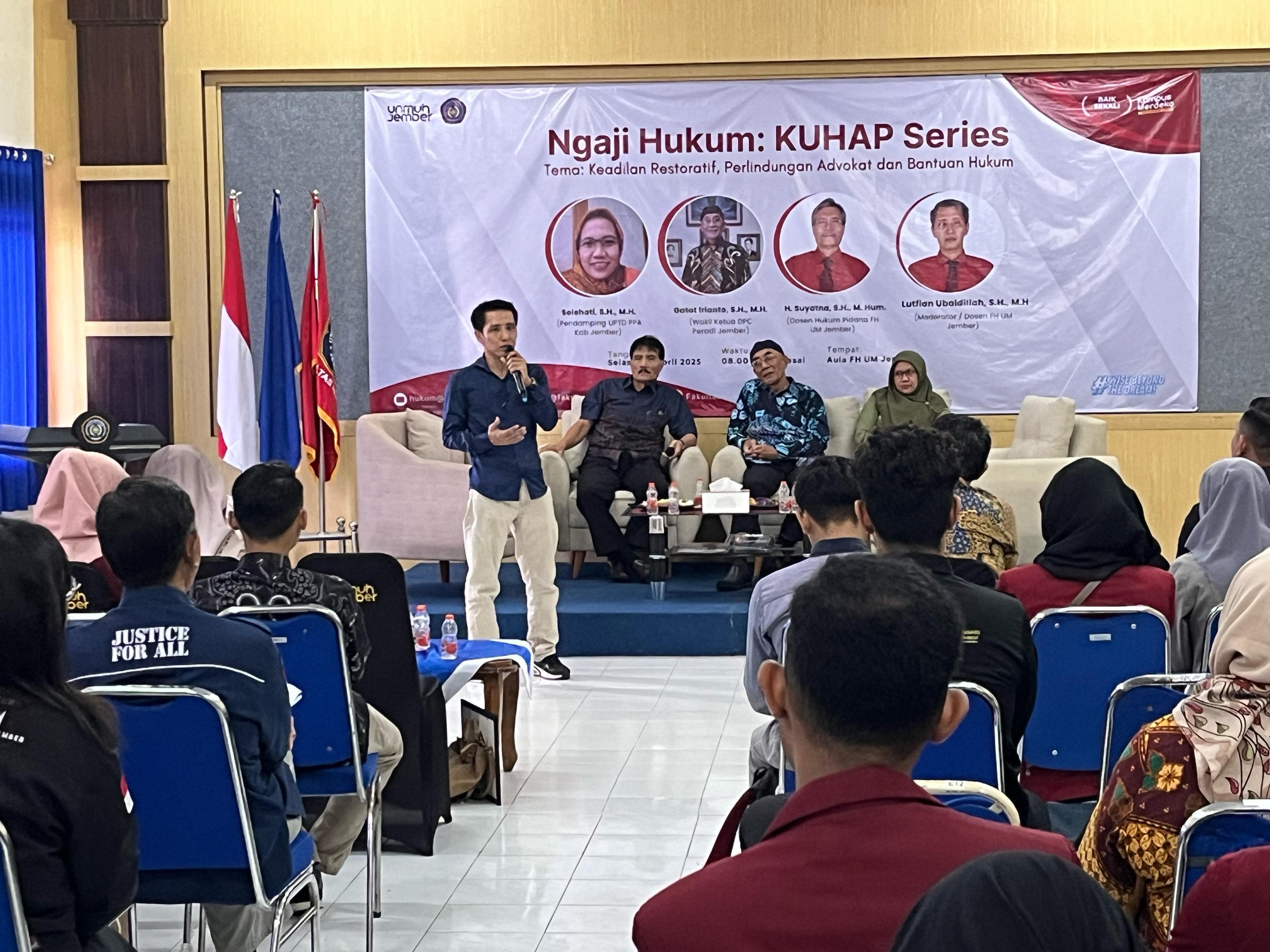 APH dan Akademisi Bersatu Ngaji Bareng di FH UM Jember Bahas Implementasi Keadilan Restoratif dalam RUU KUHAP