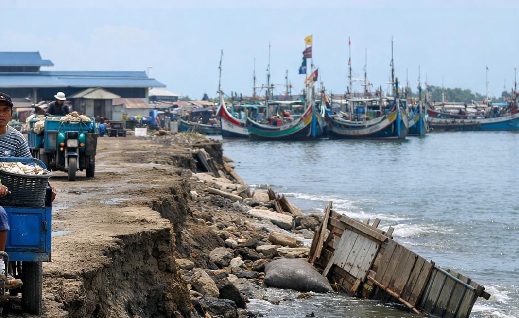 Urat Nadi Ekonomi Terancam Lumpuh, Jalan Akses Kolam Labuh Puger Hancur Tergerus Abrasi
