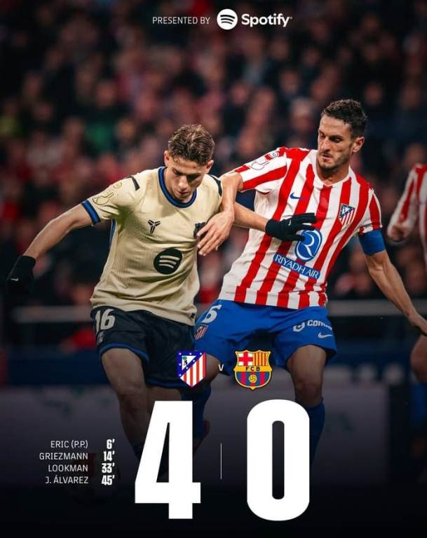 Empat Gol Atletico Madrid Jadi Luka bagi Fans Barcelona