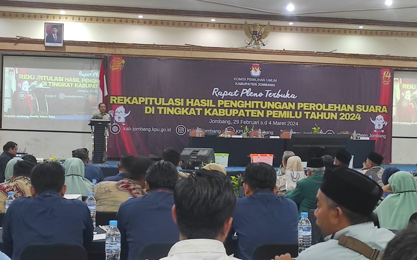 KPU Jombang Mulai Lakukan Rekapitulasi Hasil Penghitungan Perolehan Suara