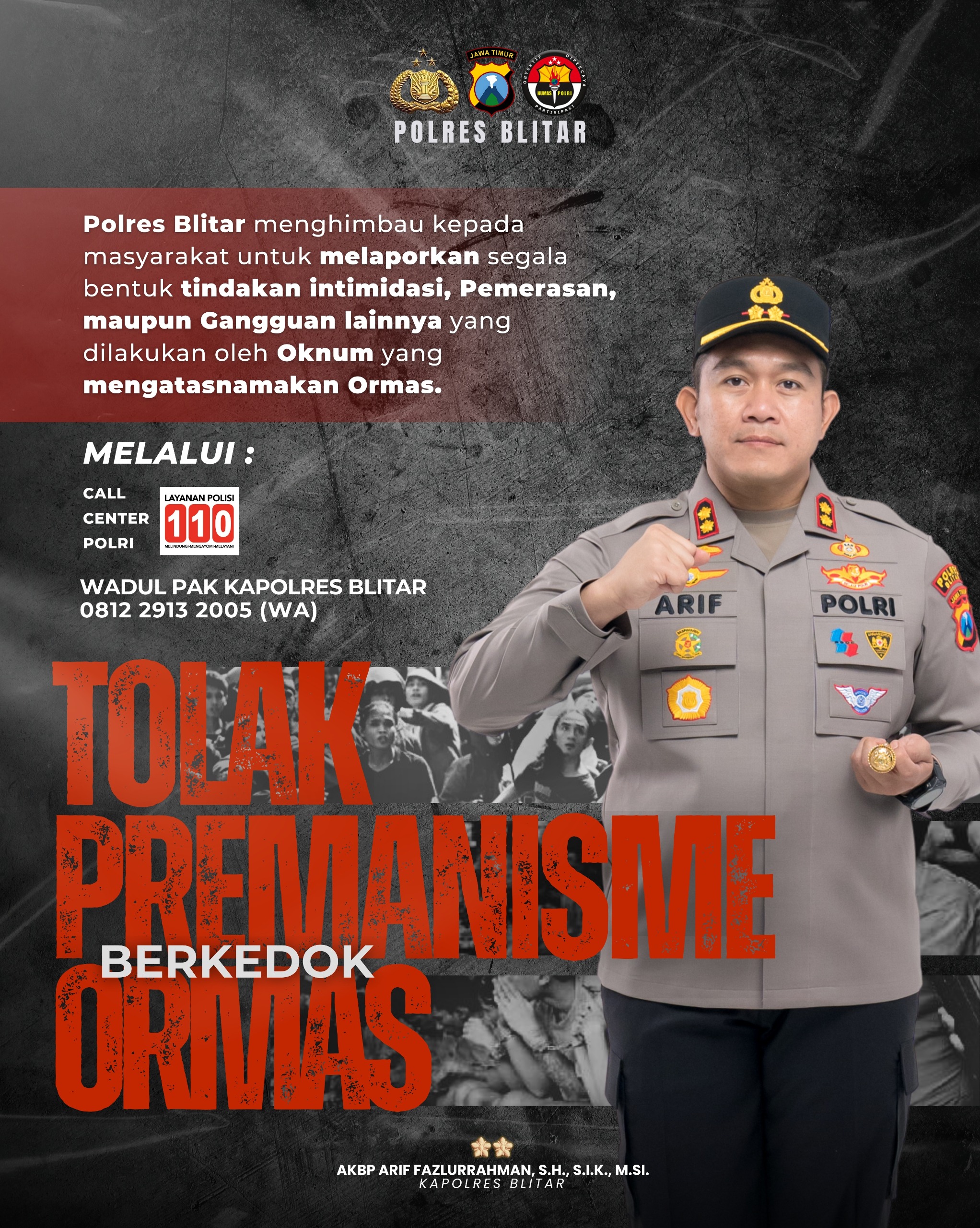 Polres Blitar Bentuk Satgas Anti-Premanisme Jaga Kondusifitas Wilayah dan Dunia Usaha