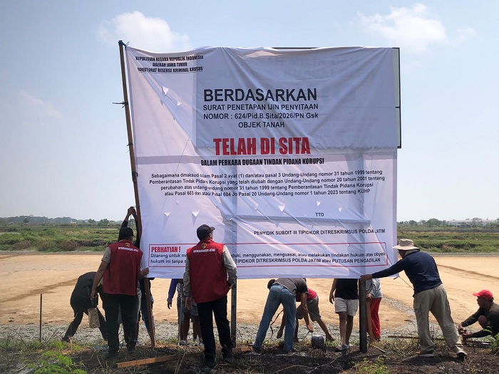 Polda Jatim Sita Lahan 89,8 Hektare Milik PT KIG di Gresik Utara