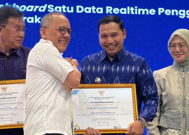 Luar Biasa, Pemkot Madiun Raih Penghargaan BRIDA Optimal 2025 dari BRIN