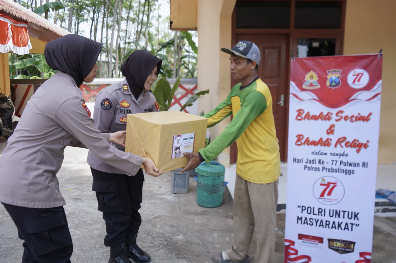 Polres Probolinggo Gelar Baksos dan Bakti Religi Sambut Hari Jadi Ke-77 Polwan