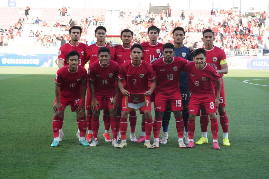 Babak pertama Piala Asia U-23 2024 Grup A, Indonesia Unggul 2-0 atas Yordania