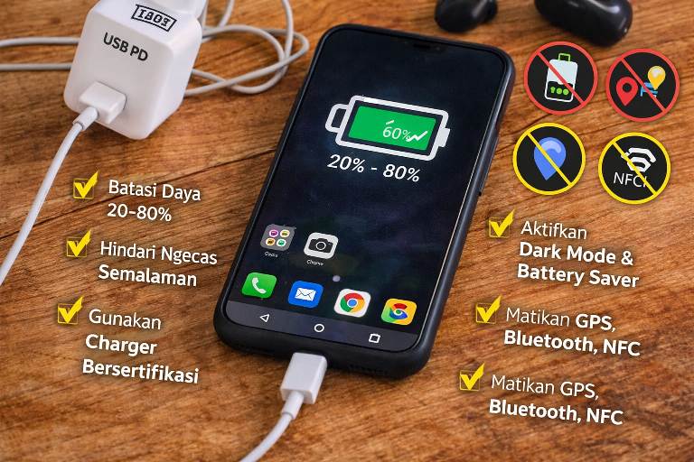 Tips Agar Baterai HP Awet, Hindari Drop dan Overcharge