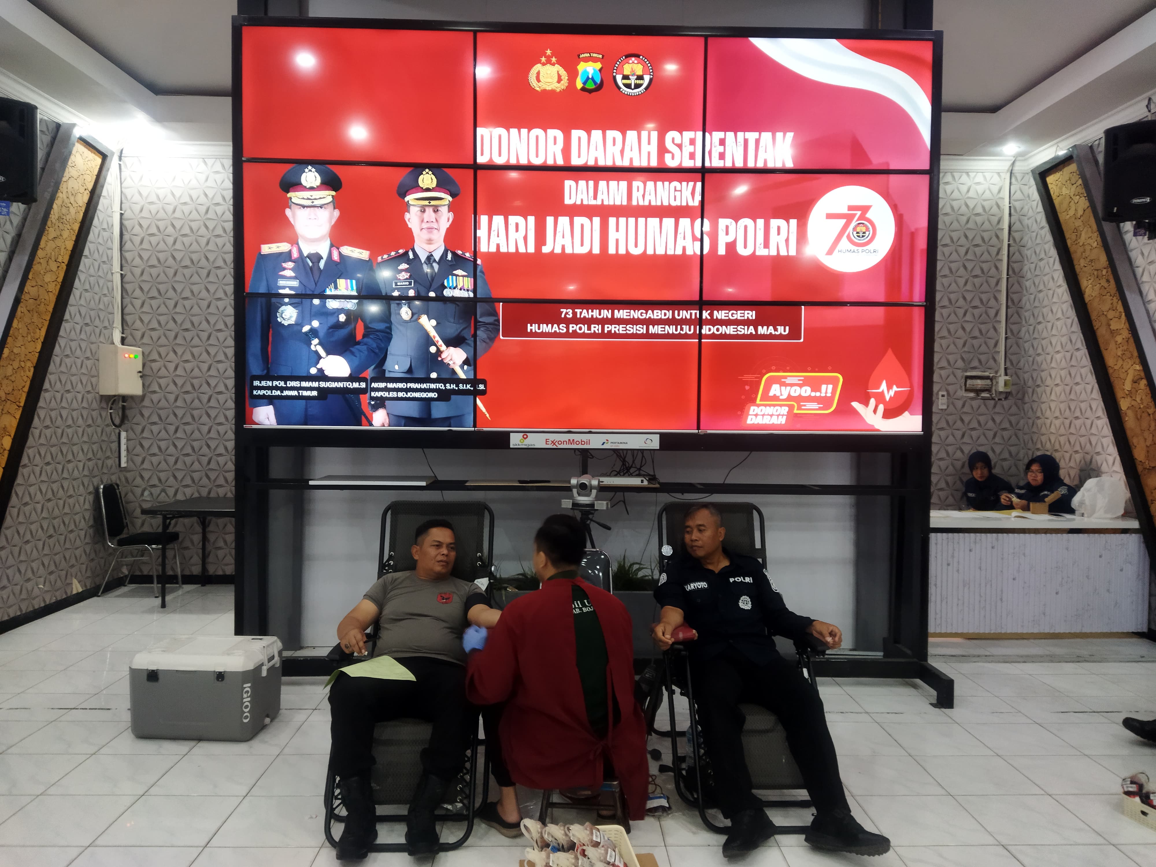 Sambut Hari Jadi Ke-73 Humas Polri, Polres Bojonegoro Gelar Donor Darah