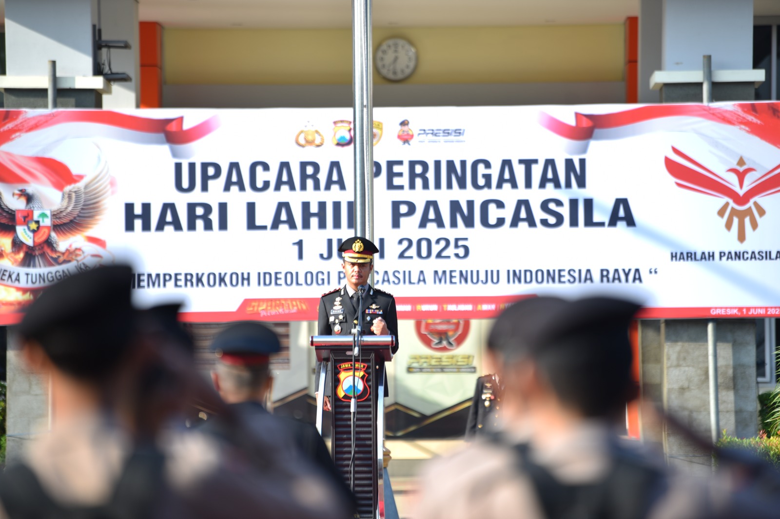 Polres Gresik Gelar Upacara Hari Lahir Pancasila, Kapolres Tekankan Penguatan Nilai Ideologi