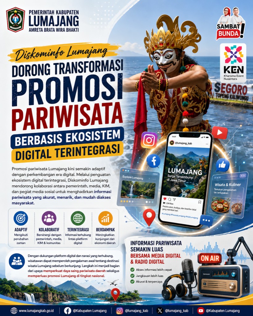 Diskominfo Lumajang Perkuat Promosi Pariwisata Lewat Ekosistem Digital Terintegrasi