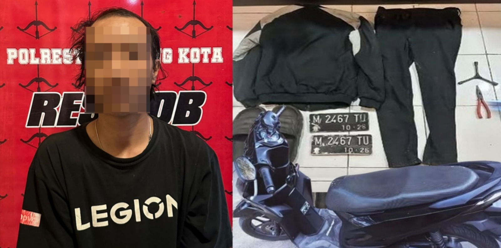 Ganti Pelat Nomor Usai Curi Motor, Pemuda Malang Berakhir di Penjara
